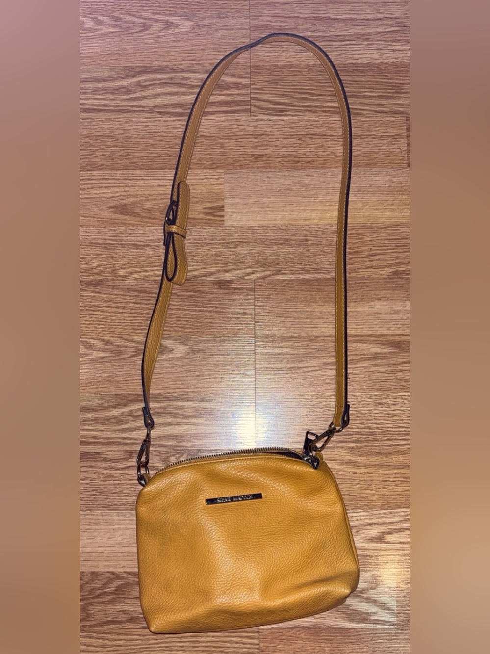 Steve Madden Mustard Yellow Crossbody Bag with Adjustable Strap